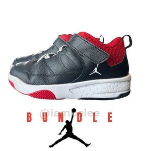 Nike Air Jordan Max Aura 3 Black Red White Shoes Toddler DA8022 006 Size 2Y